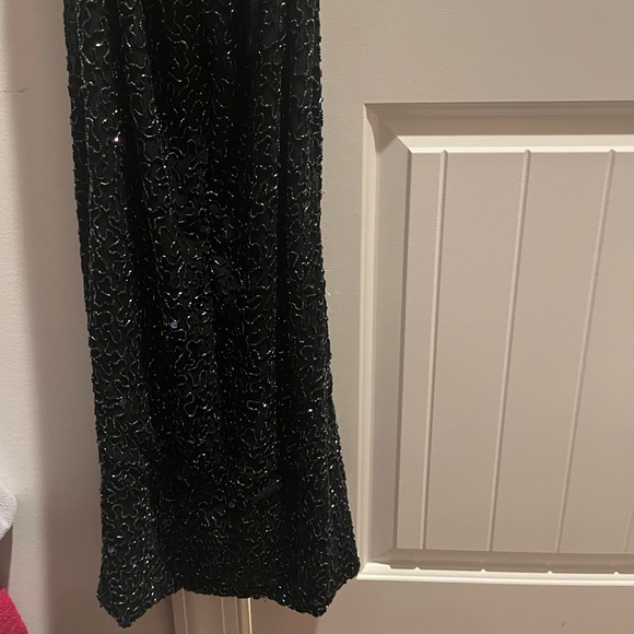 Cache iridescent beaded silk Gown formal backless prom homecoming eveningwear - Picture 9 of 16